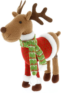SCS Direct Reindeer Plush Christmas Pet Stuffed Doll - Great with Your Holiday Elf